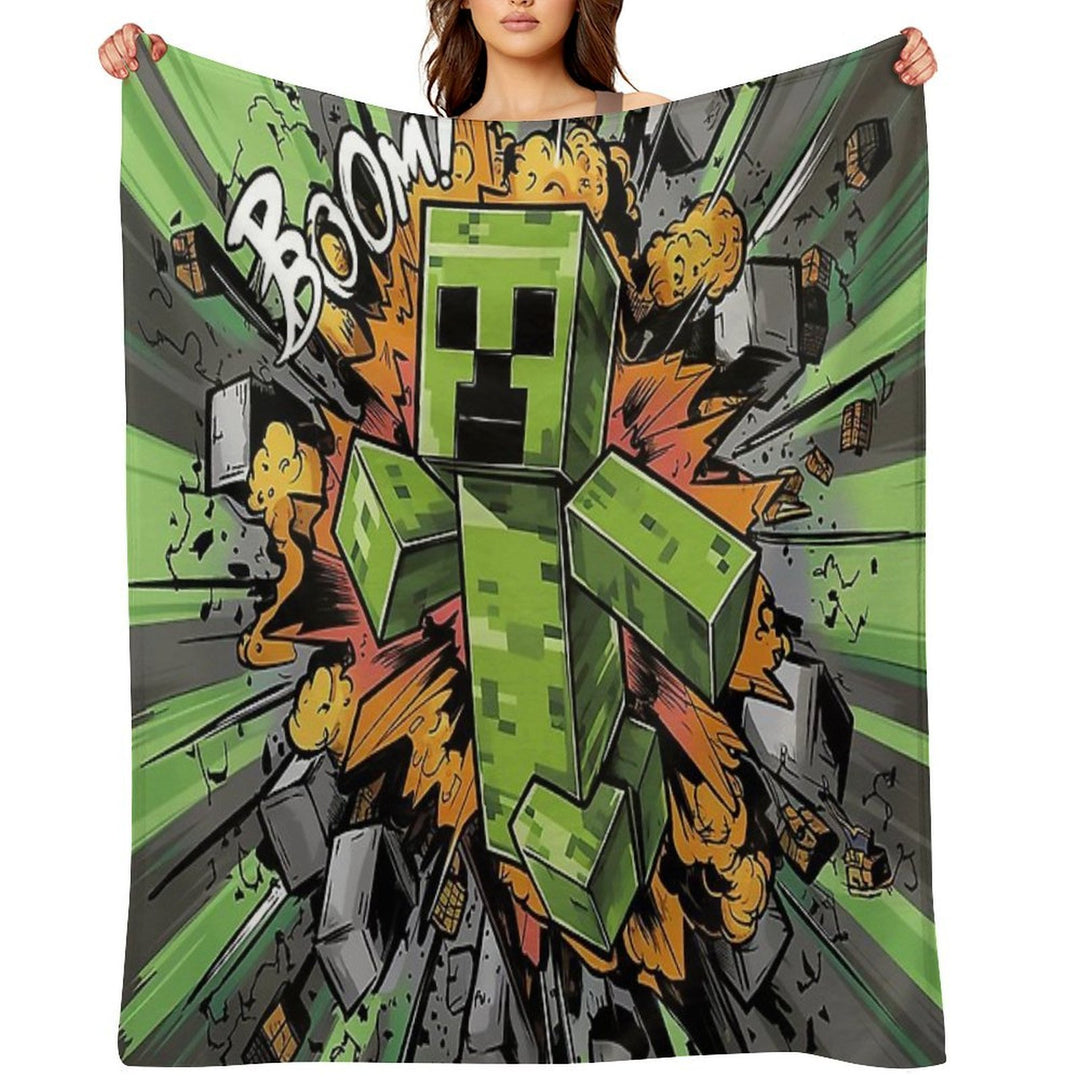 Creeper Explosion Lightweight Throw Blanket