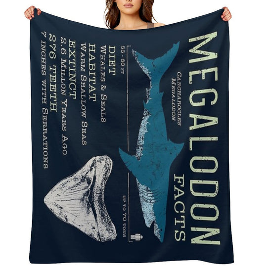 Megalodon Facts Compact Throw Blanket