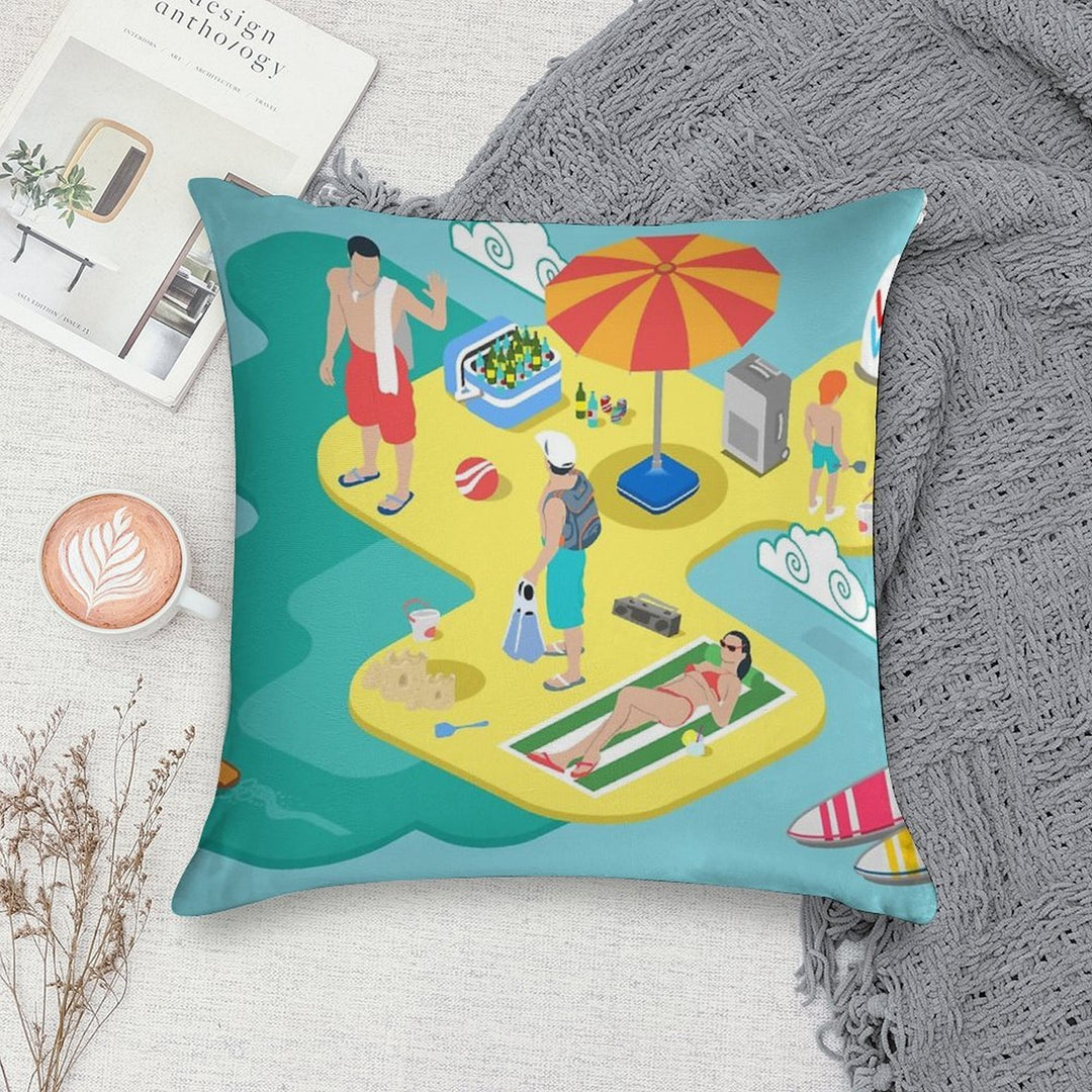 Beach Life - Summer Holidays Soft Multiple Sizes Throw Pillow