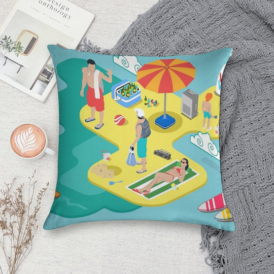Beach Life - Summer Holidays Soft Multiple Sizes Throw Pillow