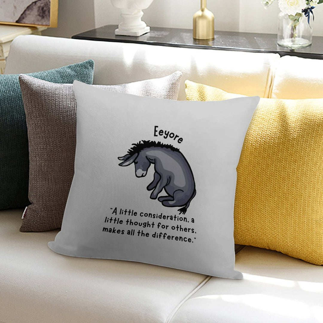 Eeyore Quote About Kindness Soft Shrink-Resistant Throw Pillow