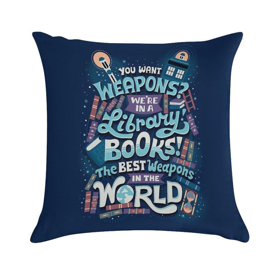 Books Are The Best Weapons Soft Gift Ready Throw Pillow
