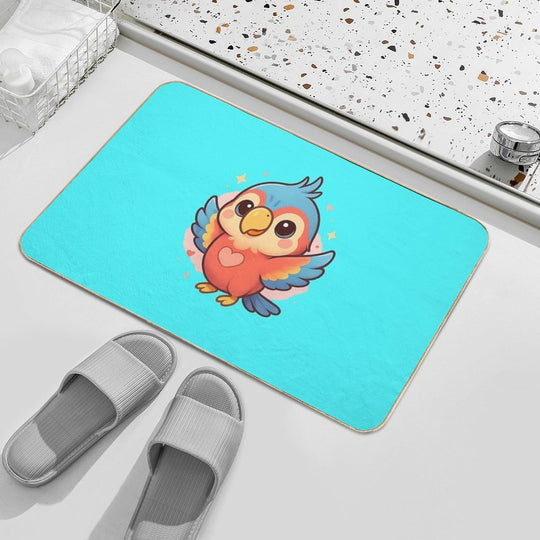 Kawaii Baby Parrot – Chibi Mascot Durable Bath Mat