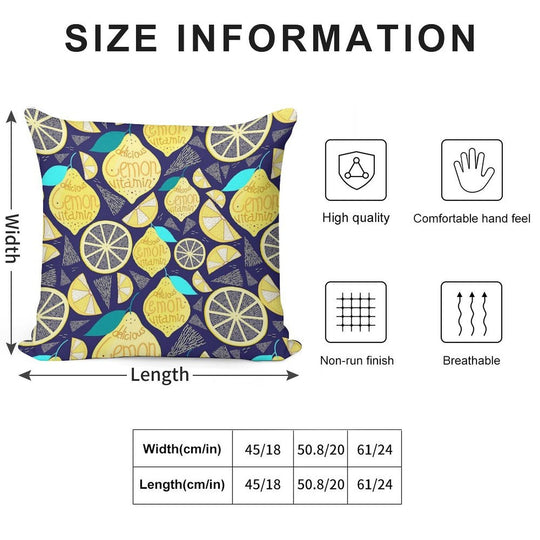 Bright Pattern of Lemons Soft Bedroom Essential Throw Pillow