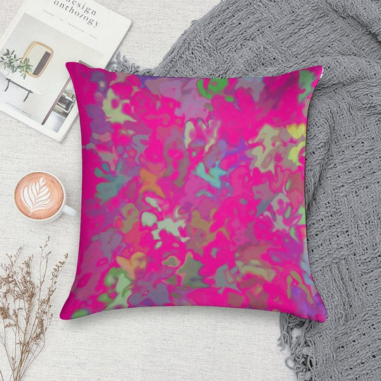 Fuchsia Print Soft Easy Maintenance Throw Pillow