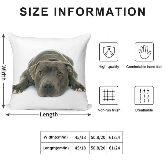 Blue Staffordshire Bull Terrier Super Cute Puppy Eyes Soft Luxury Feel Throw Pillow