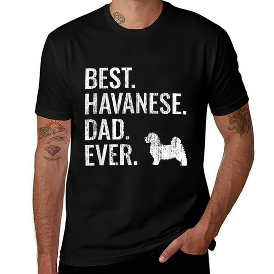Best Havanese Dad Ever - Cool Dog Owner Gift for Men  Vintage-inspired T-Shirt