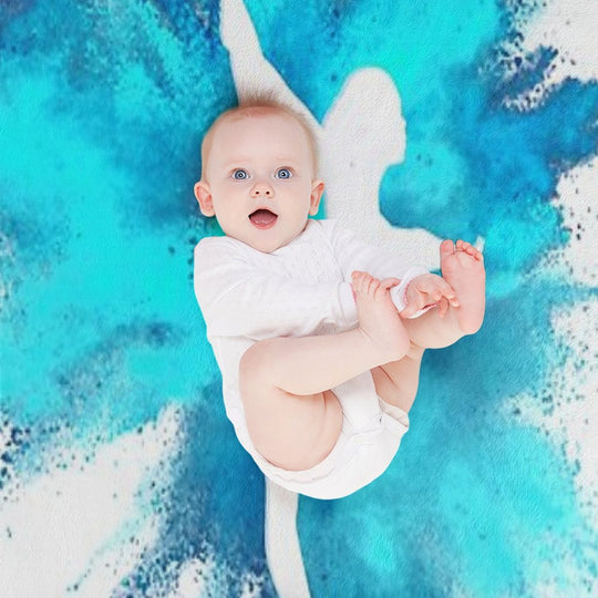 Gymnast Silhouette - Blue Explosion Wrinkle-free Throw Blanket