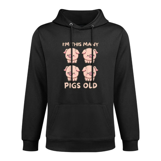 Kids Im This Many Pigs Old - 4th Birthday Pig 4 Years Old Bday Relaxed Fit Hoodie