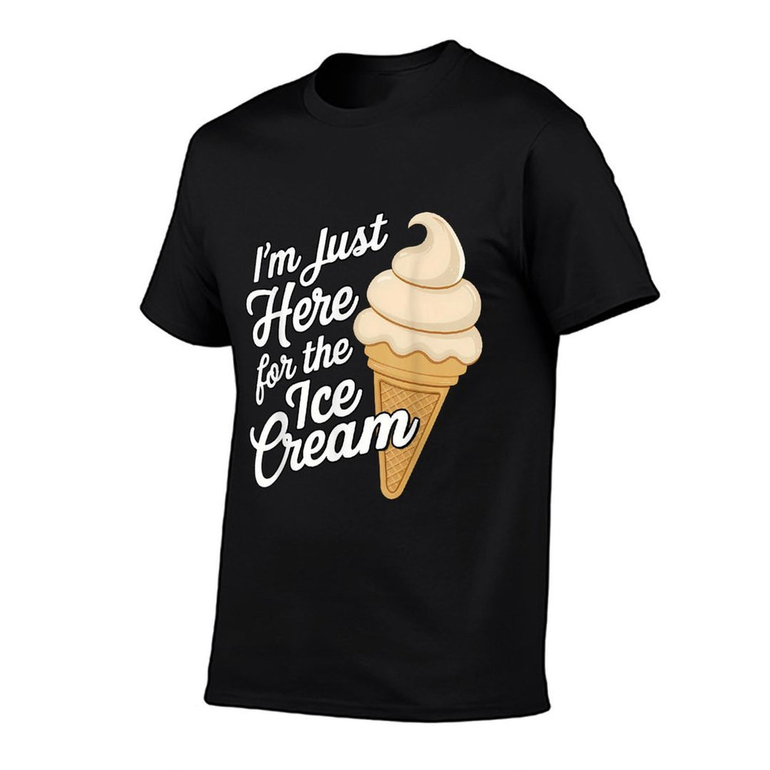 Just Here For The Vanilla Soft Serve Ice Cream Cone Meme Men Women Kids  Quick-drying T-Shirt