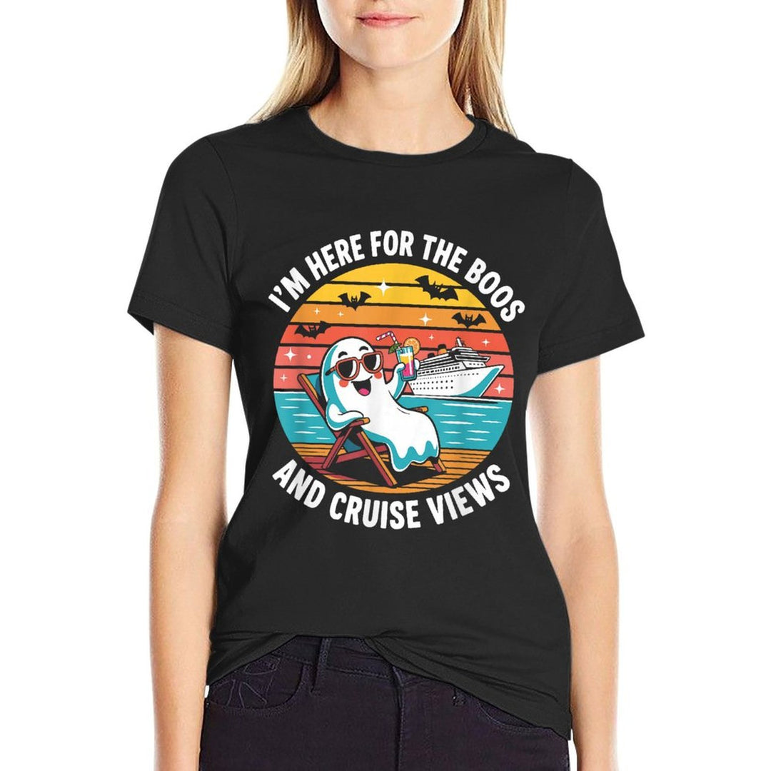 Here for The Boos And Cruise Views Halloween Party  Eco-friendly Material T-Shirt