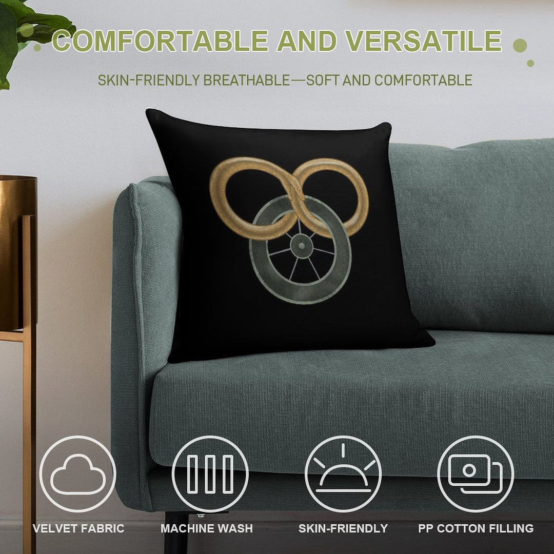 Wheel of Time Illustration Soft Easy Maintenance Throw Pillow