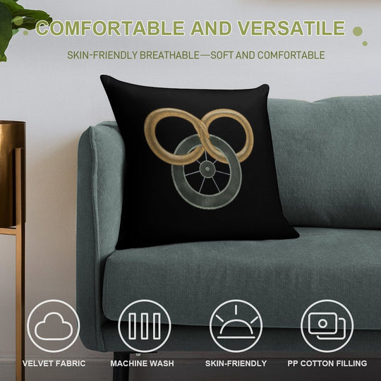 Wheel of Time Illustration Soft Easy Maintenance Throw Pillow