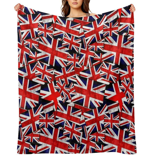 Union Jack British England UK Flag Plush Throw Blanket