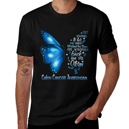 I Am The Storm Colon Cancer Awareness Butterfly  Durable T-Shirt