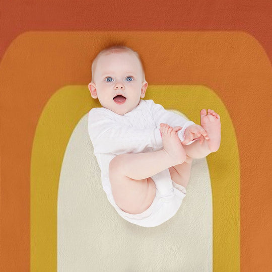 Mid-Century Modern Meets 1970s Orange Rainbow Multi-functional Throw Blanket