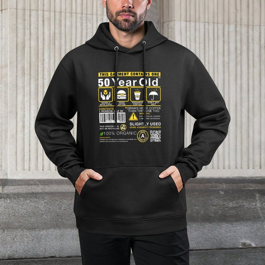 50 Year Old Package Contains Funny 50th Birthday Humor Easy Care Hoodie