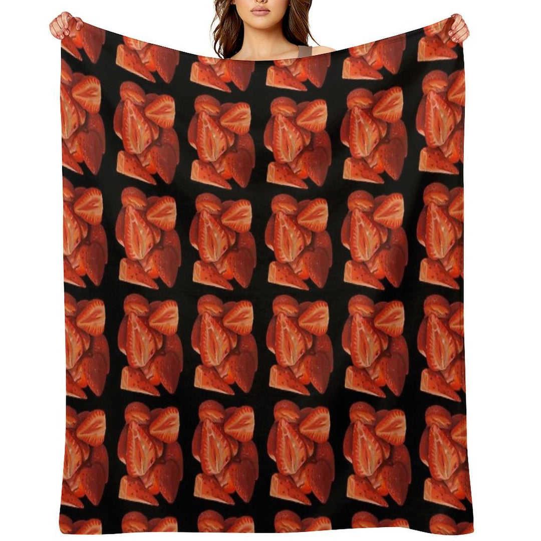 Juicy Strawberries Gift-ready Throw Blanket