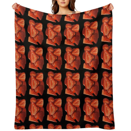 Juicy Strawberries Gift-ready Throw Blanket