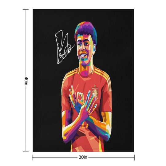 Lamine Yamal Wpap Pop Art Eco-conscious Throw Blanket