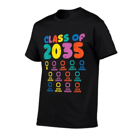 Colorful Class Of 2035 Checklist Kindergarten Grow With Me  Slim-fit Cut T-Shirt