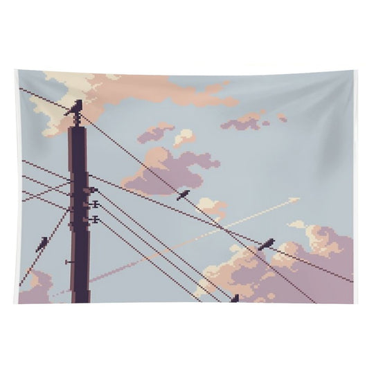 Birds And Electricity Tapestry