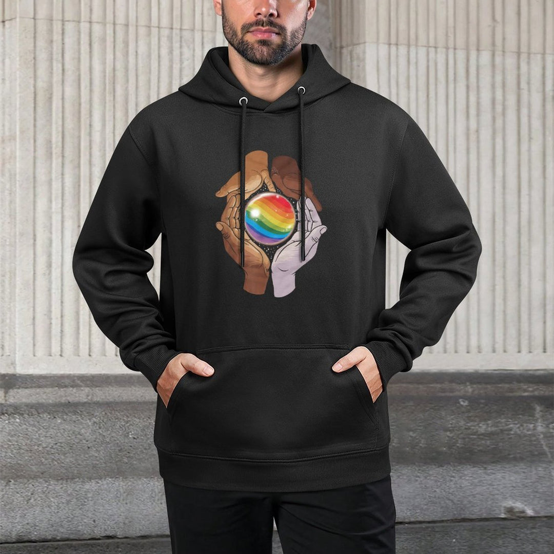 LGBT Pride Rainbow Ally Lesbian Bisexual Transgender Breathable Fabric Hoodie