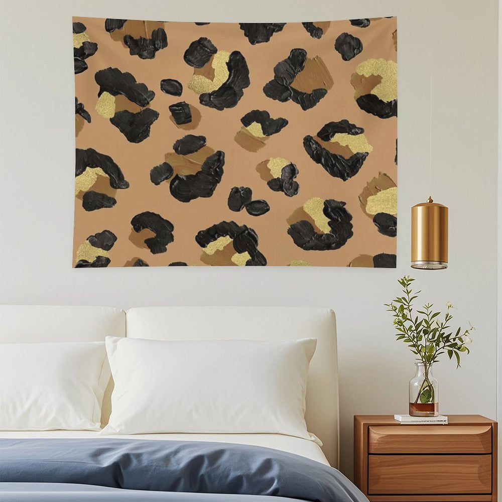 Leopard Print – Neutral & Gold Palette Tapestry