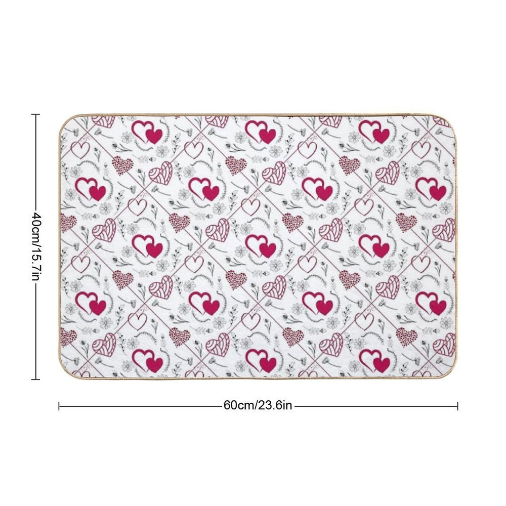Red & White Hearts Galore  Odorless Bath Mat