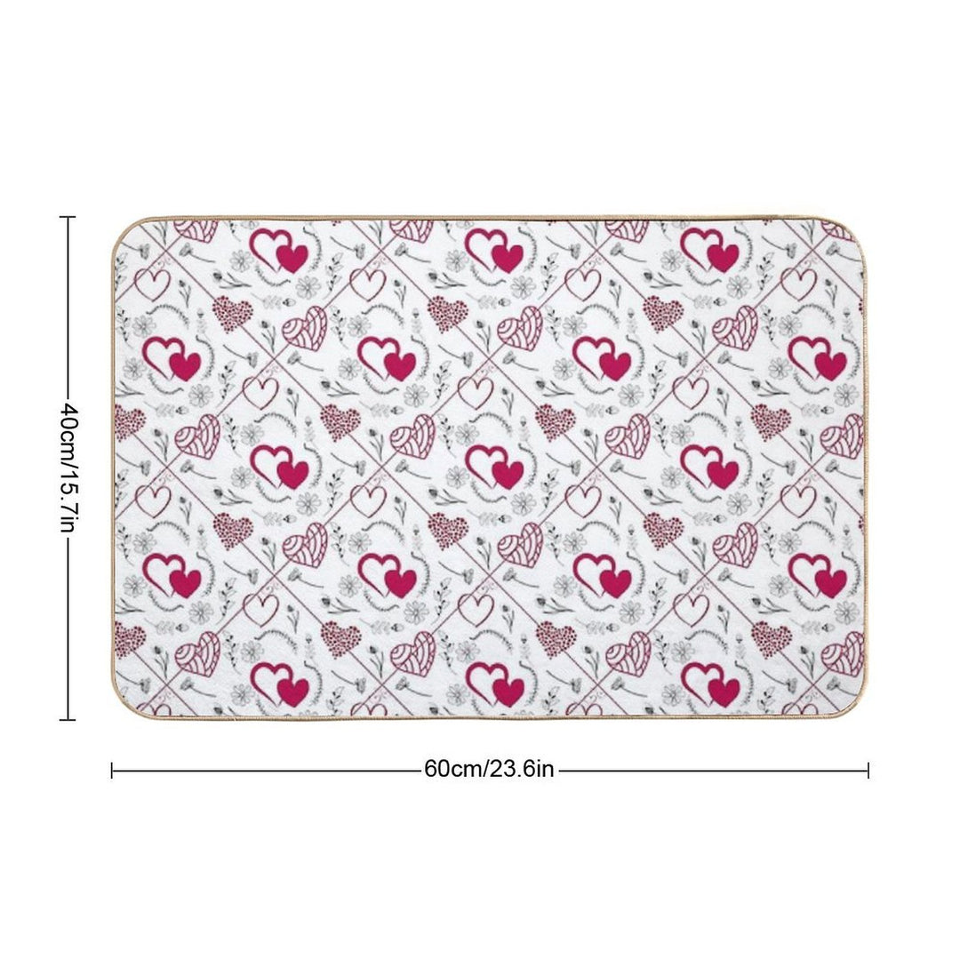 Red & White Hearts Galore  Odorless Bath Mat