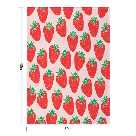 Cute Strawberry Velvety-soft Throw Blanket