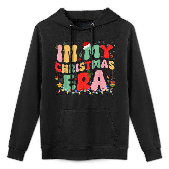 Groovy in My Christmas Era Retro Holiday Xmas Lights Festive Medium-Weight Fabric Hoodie