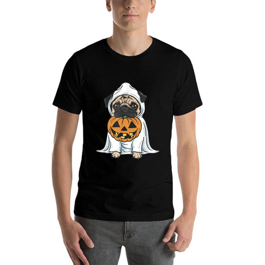 Pug Ghost Dog Halloween for Men Women Kids Comfortable T-Shirt