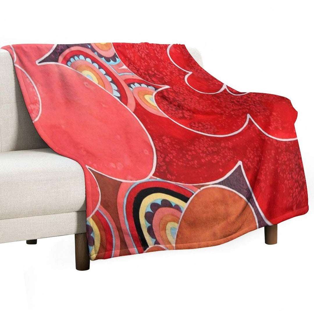 Abstract Flowers Compact Throw Blanket