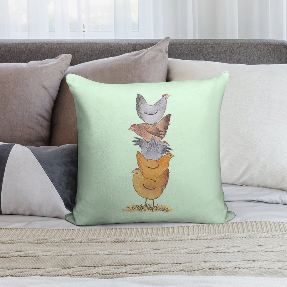 Hen Tower Soft Anti-Pilling Throw Pillow