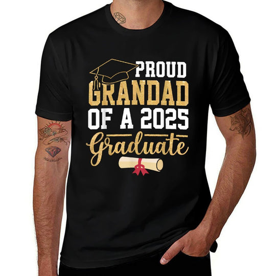 Proud Grandad of A 2025 Graduate Senior Class of 2025 Grad  Trendy Pattern T-Shirt