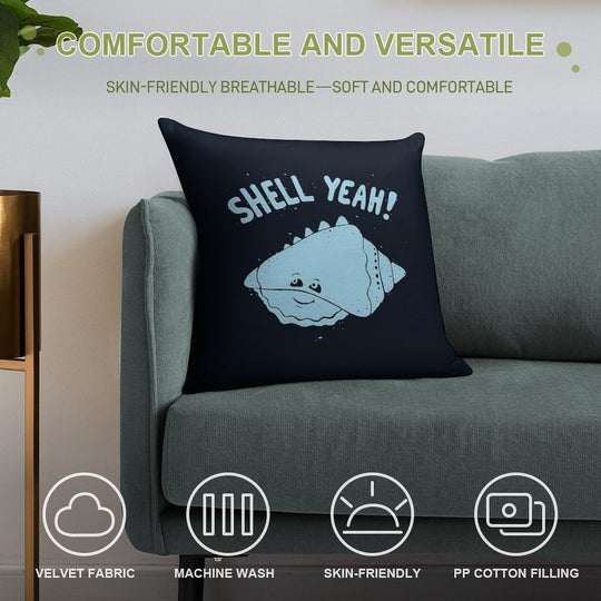 (S)HELL YEAH! Soft Home Decor Throw Pillow