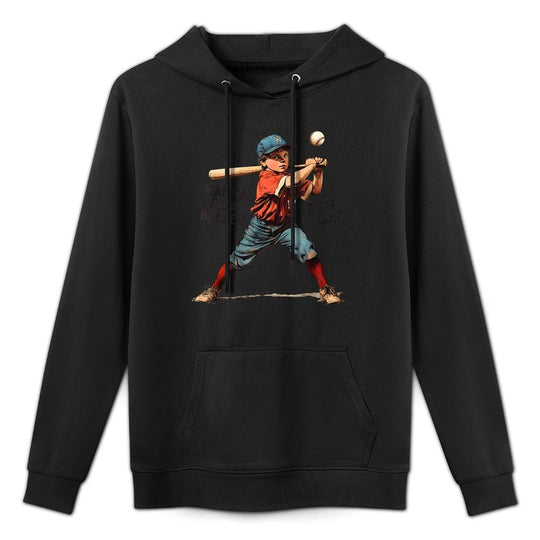Wanna Be A Baller Shot Caller Retro Game Day Baseball Boy Kangaroo Pocket Hoodie