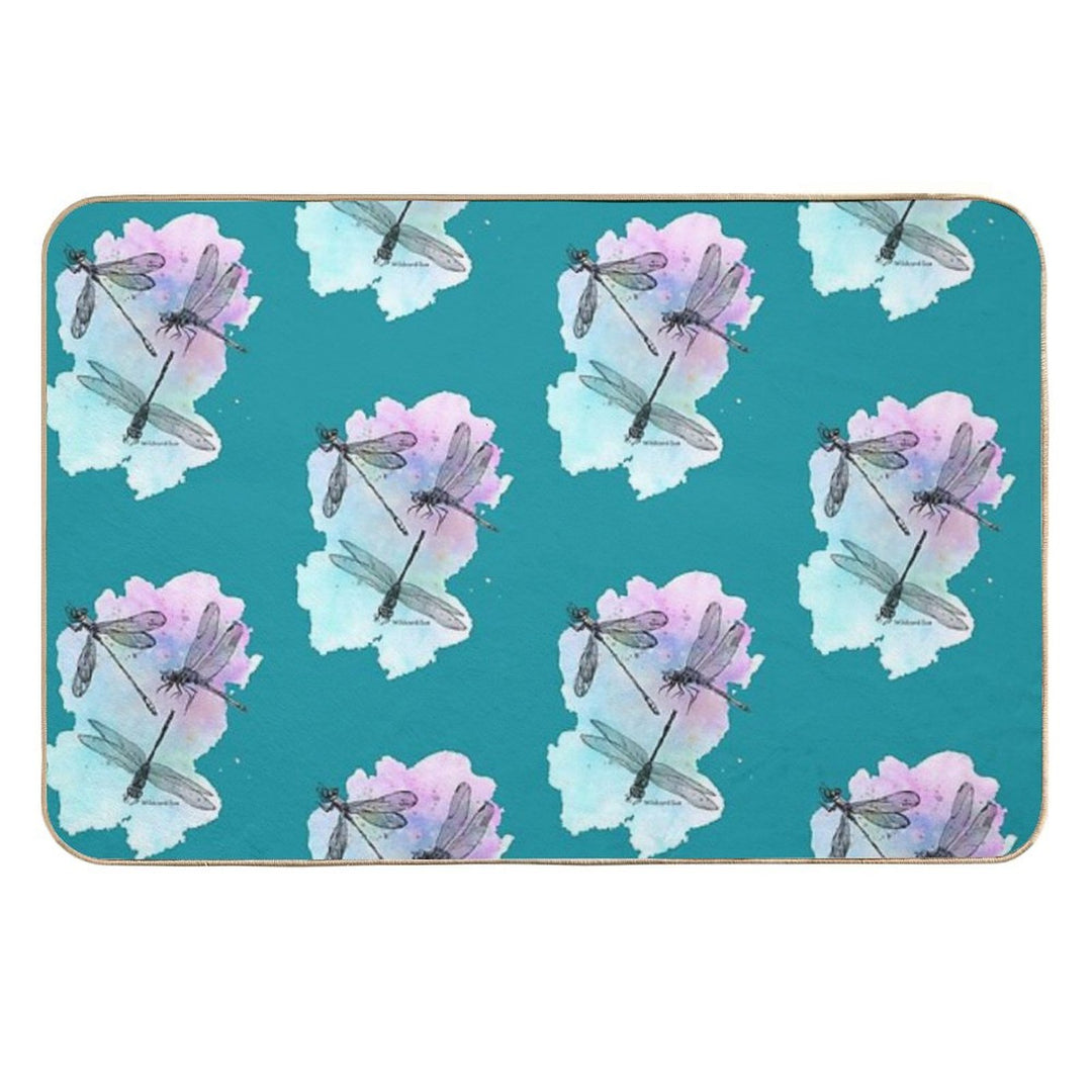 Dragonfly Flurry - Golden Splash  Pet-Safe Bath Mat