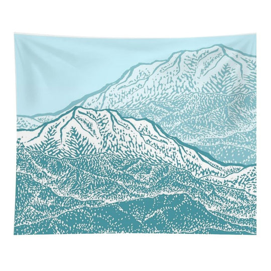 Distant Snow- 遠雪  Linocut Tapestry