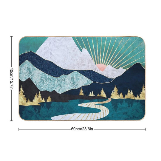 Winter River  Repositionable Bath Mat