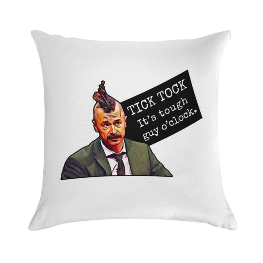 Tick Tock, It's Tough Guy O'clock - Mike Wozniak Soft Warmth Comfort Throw Pillow