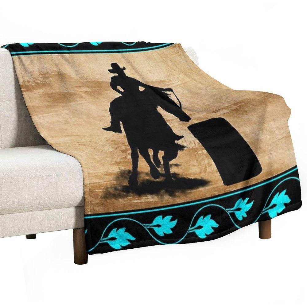 BARREL RACING HORSE, BARREL RACING GIFTS FOR HER Compact Throw Blanket