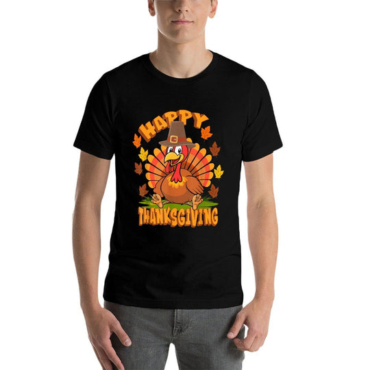 Funny Thanksgiving Happy Turkey Family Dinner  Graphic-printed T-Shirt