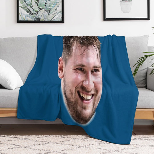 Luka Doncic Basketball Funny Face Easy Care Throw Blanket
