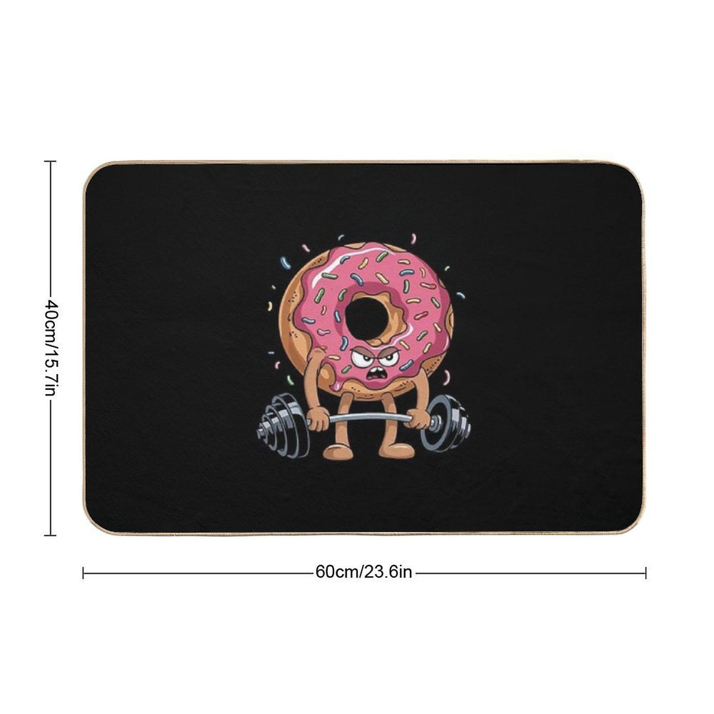 Fitness Workout Gym Donut Lover  Stain-Proof Bath Mat