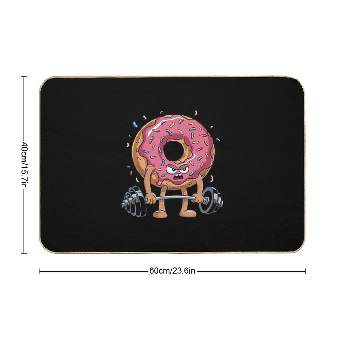 Fitness Workout Gym Donut Lover  Stain-Proof Bath Mat
