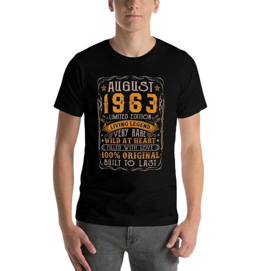 60 Year Old Bday Vintage Born In August 1963 60th Birthday  Trendy Pattern T-Shirt