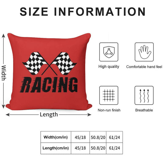 Racing Flags Checkered Flag Car Window Bumper Decal Soft Hidden Zipper Throw Pillow