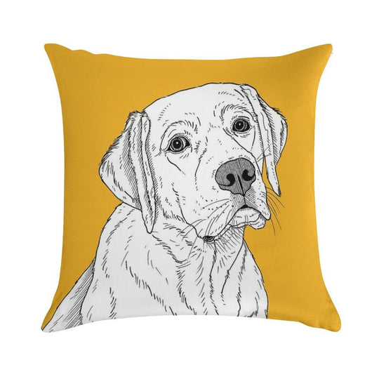 Labrador Dog Portrait Soft Washable Throw Pillow